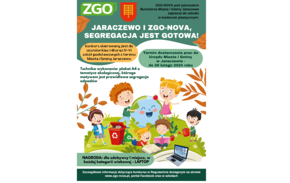 Konkurs plastyczny: „Jaraczewo i ZGO-NOVA, segregacja jest gotowa!”