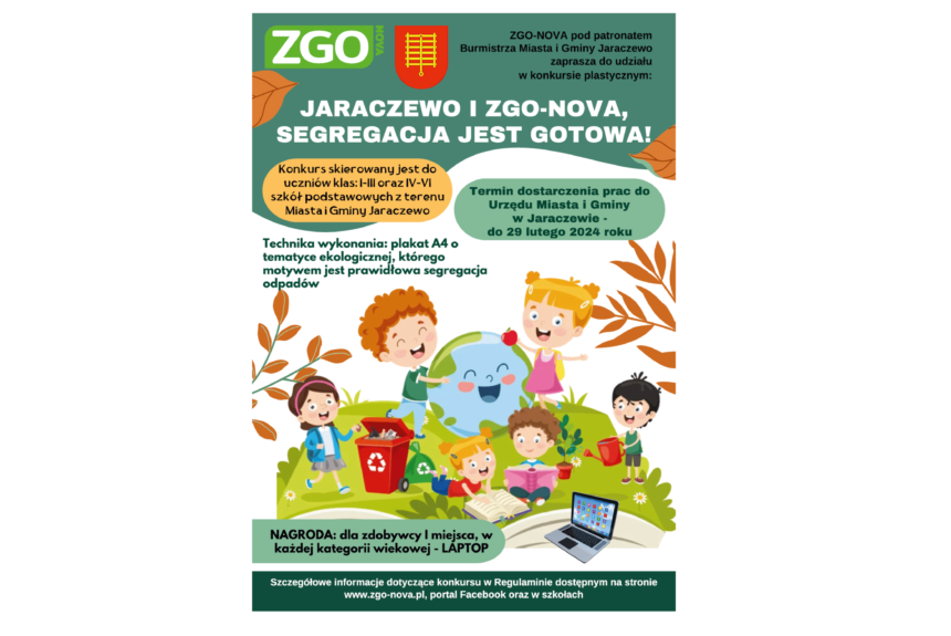 Konkurs plastyczny: „Jaraczewo i ZGO-NOVA, segregacja jest gotowa!”
